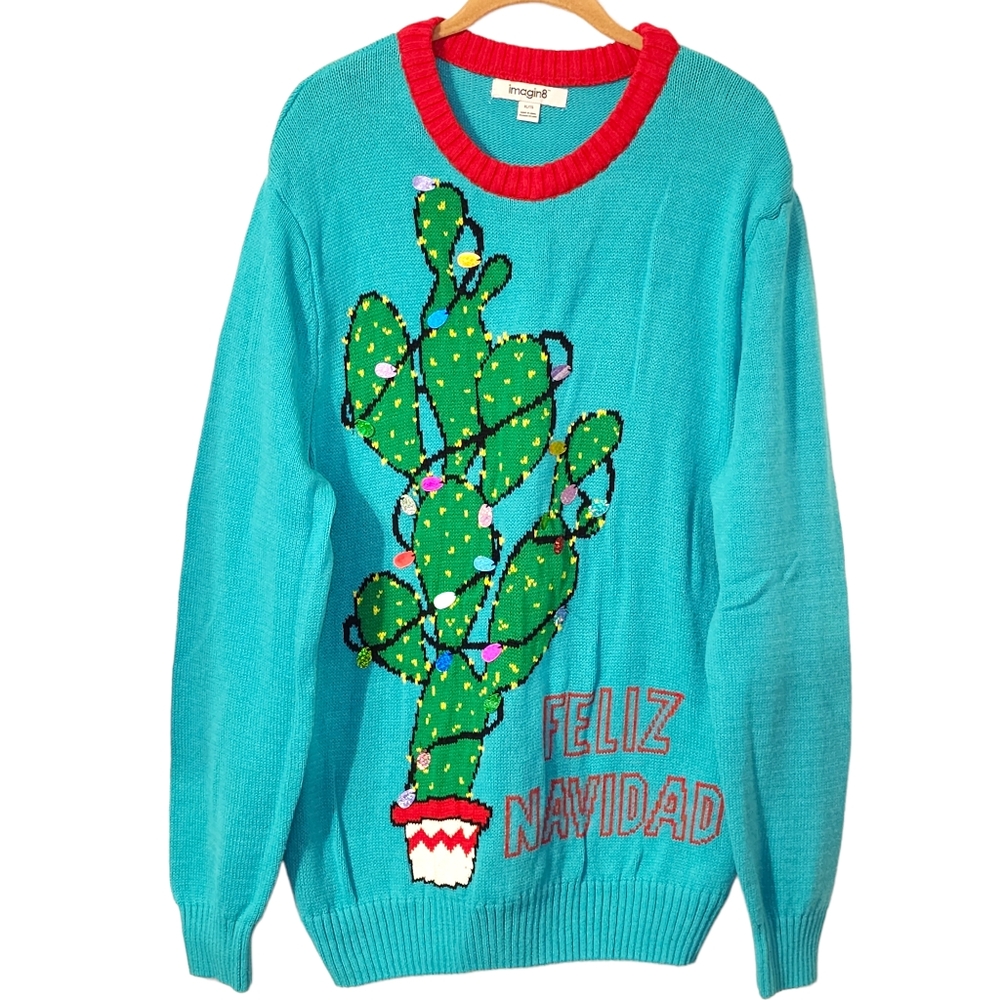 Feliz Navidad Cactus Not So Ugly Christmas Tunic Sweater